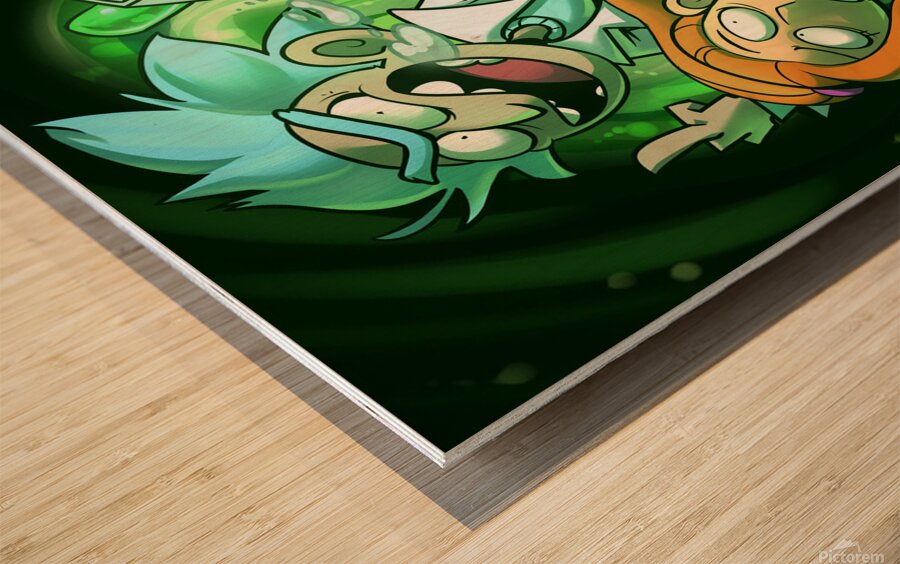 rick and morty Wood print