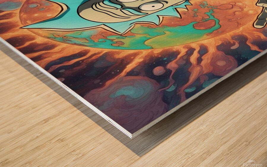 rick and morty Wood print