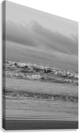 Morning Waves B&W Canvas Print