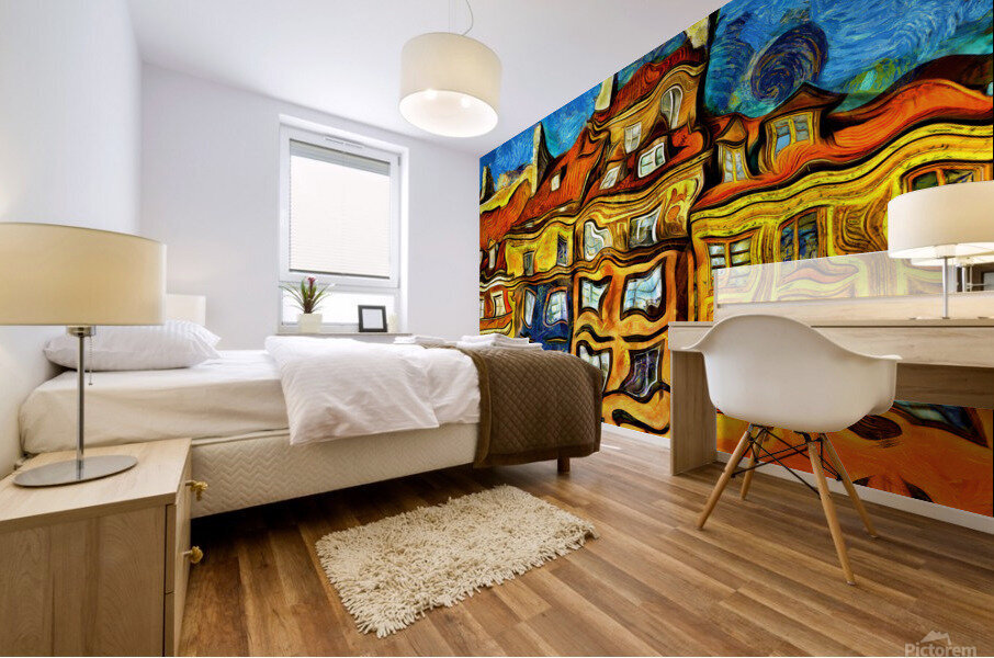 Curved Buildings  Mural print