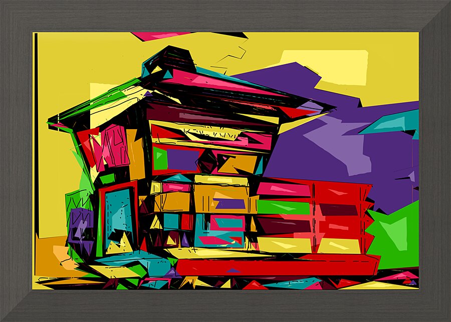Beach Guard House Picture Frame print
