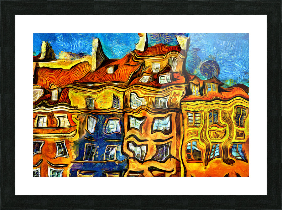 Curved Buildings  Picture Frame print