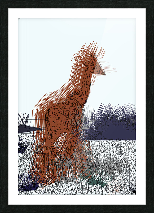 Walking Giraffe  Picture Frame print