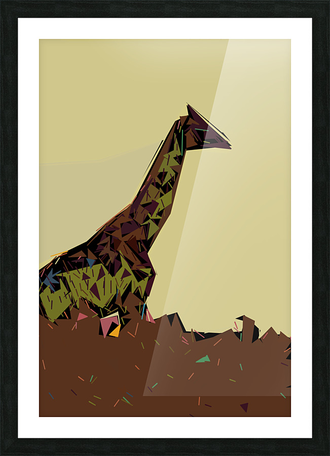 Standing Giraffe  Picture Frame print