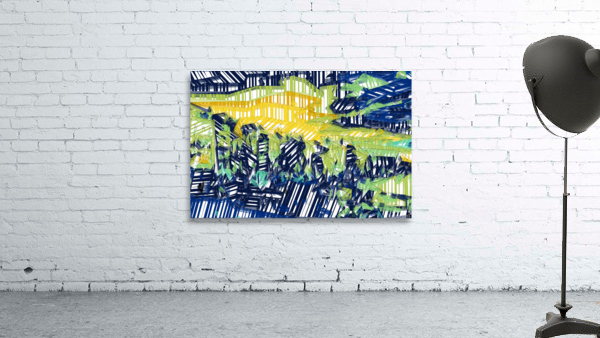Abstract Shapes Blue Yellow  Wall Preview