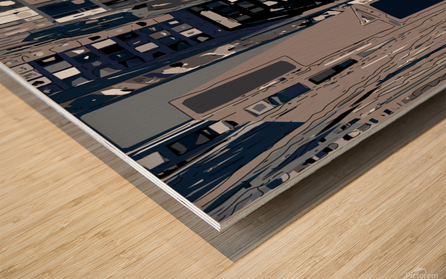 Abstract City  Wood print