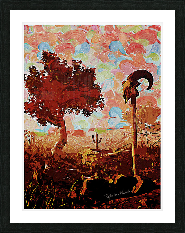 BARBWIRE DESTROY GROUND ART Picture Frame print