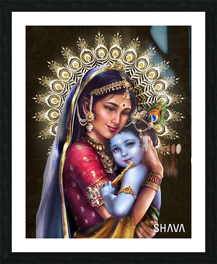 Gods of Love and Tenderness - Yashoda Krishna Picture Frame print