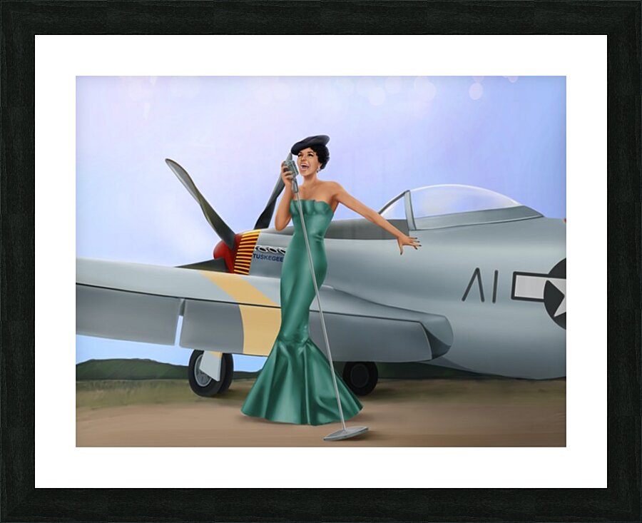 Lady Sings to Tuskegee Airmen - Lena Horne  Picture Frame print