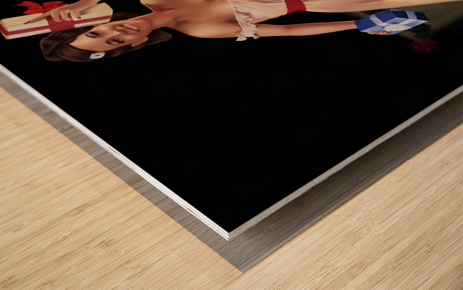 Waiting For Santa Wood print