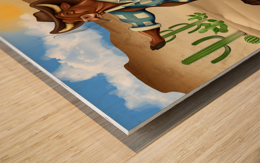 Save A Bull Ride A Cowboy Wood print