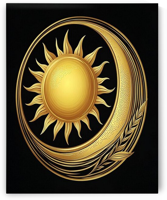 Celestial Equilibrium Radiant Helios and Lunar Crescent by CELESTIALWILD