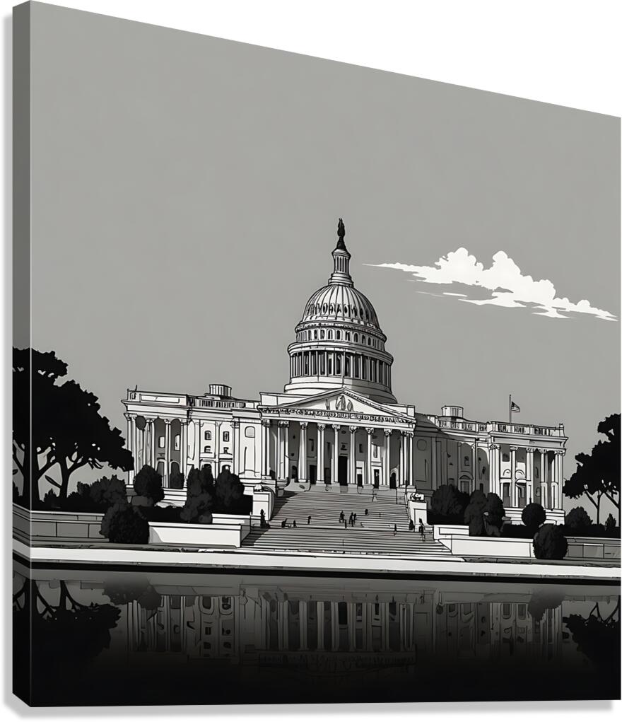 Washington Monochrome Canvas Print