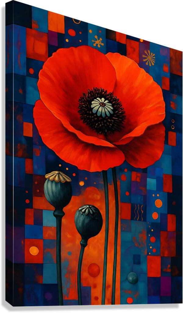 Poppy Mosaic Canvas Print