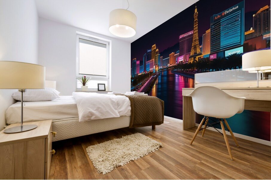 Neon Reflections Mural print