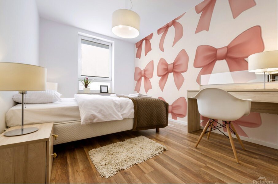 Pretty in Pink Bows Mural print