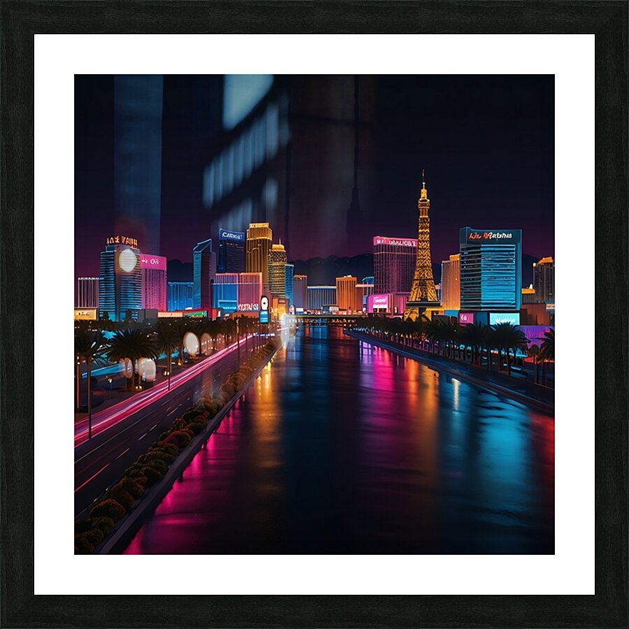 Neon Reflections Picture Frame print
