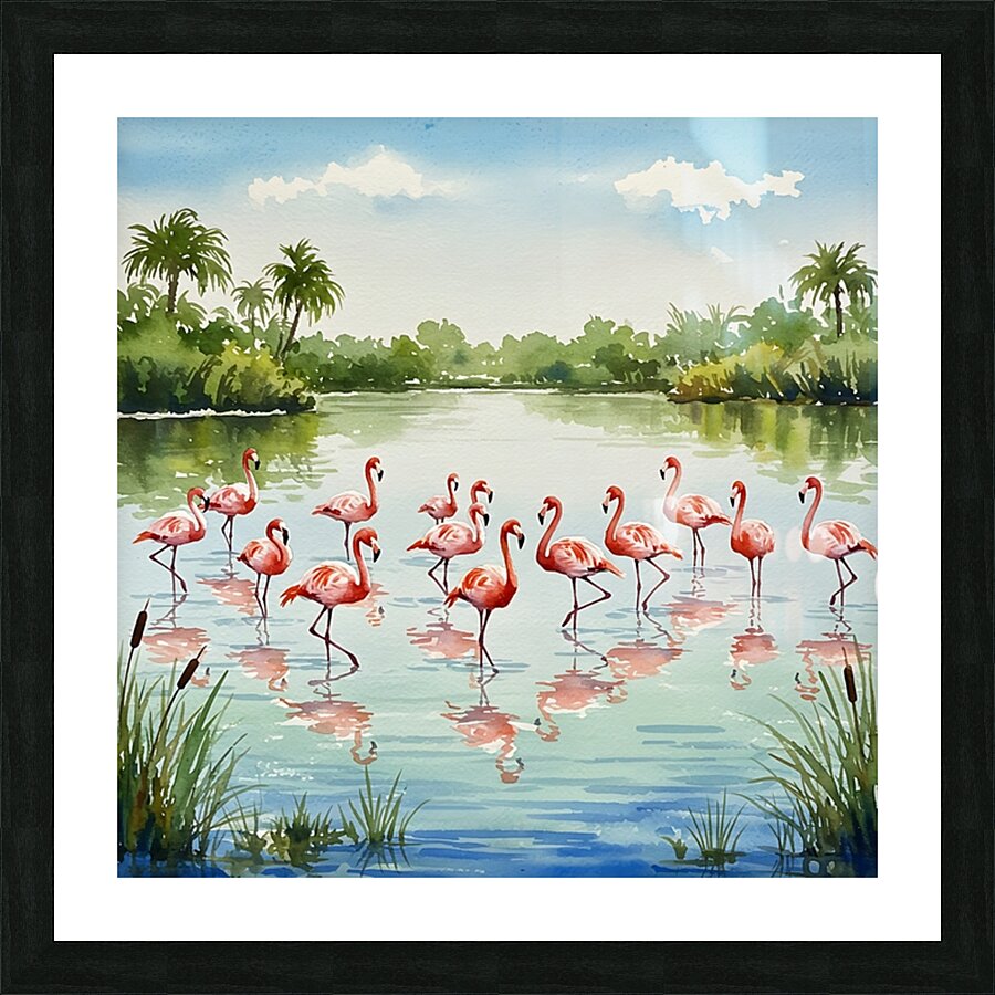 Flamingo Oasis Picture Frame print