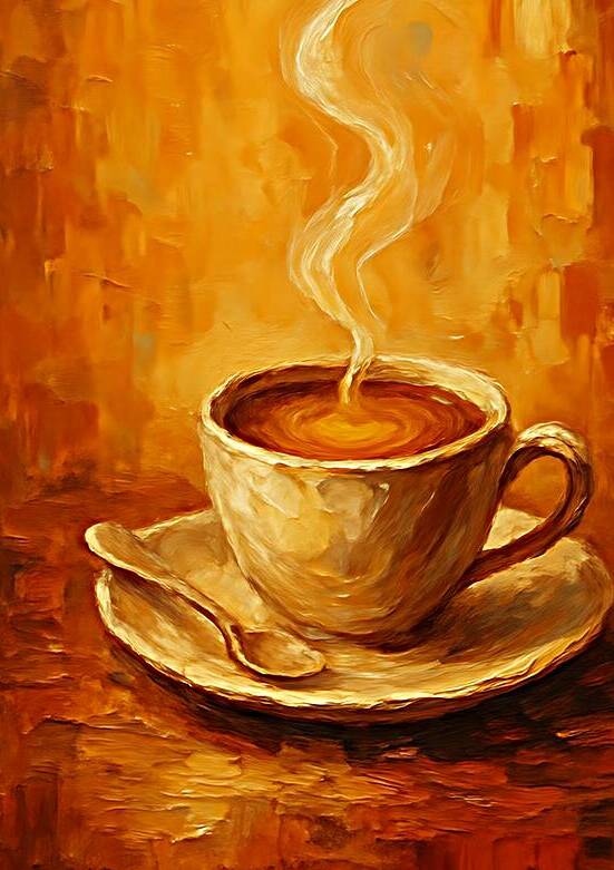 A Moment for Coffee by Roz art