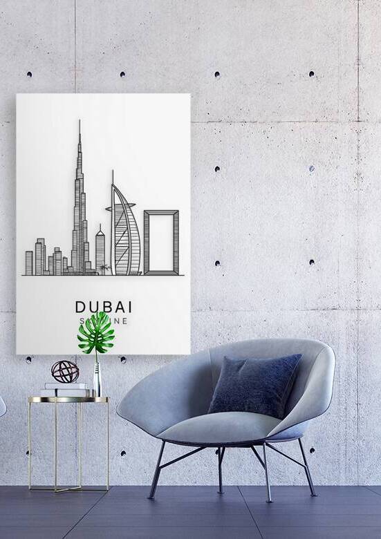 Architectural Sketch of Dubai by Roz art