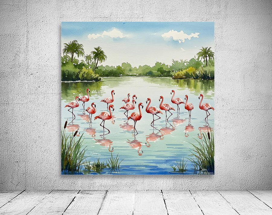 Flamingo Oasis Wall Preview