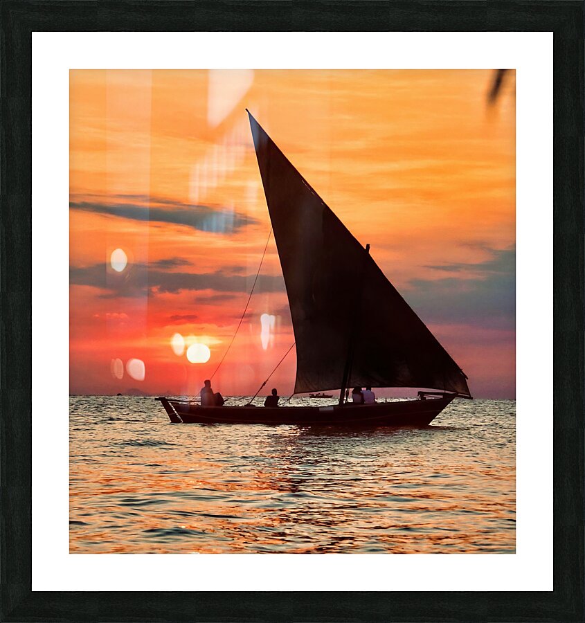 African Sunset Zanzibar Picture Frame print