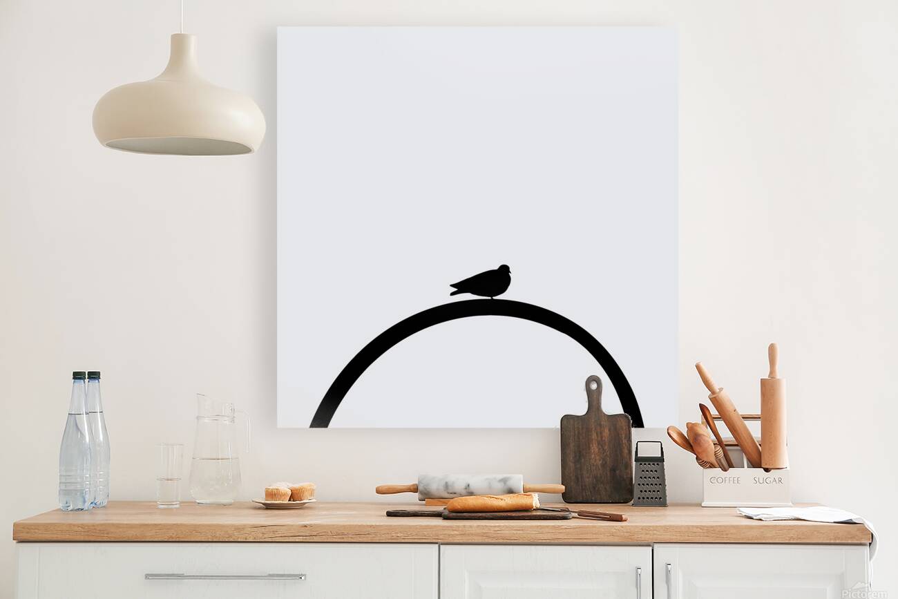 Minimalist Bird gris Reproduction