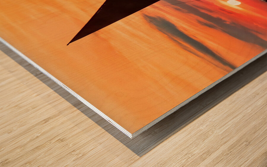 African Sunset Zanzibar Wood print