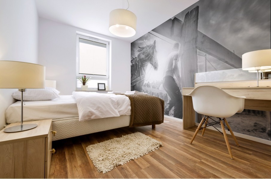 Man and horse  Mural print