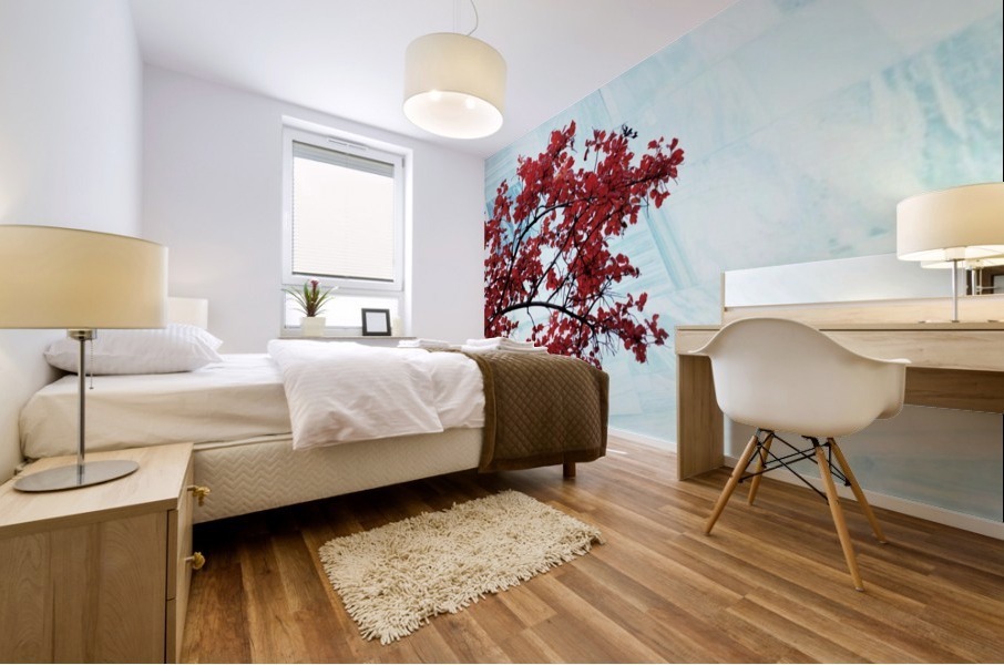 Red flowers Mural print