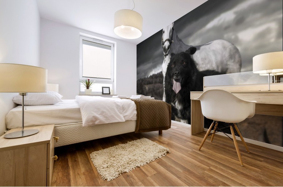 Black and white world Mural print