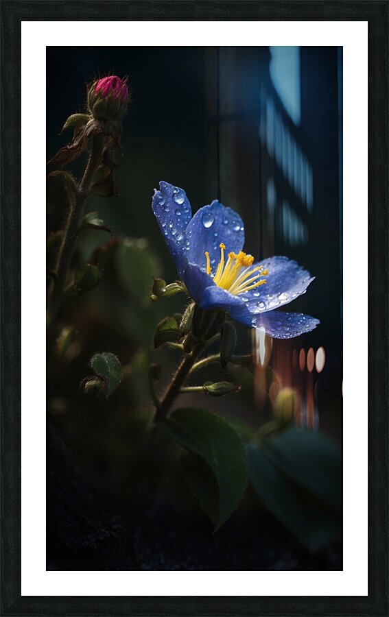 Blue Flower Picture Frame Printing