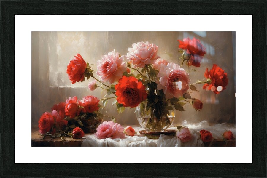 Garden Roses Picture Frame Printing