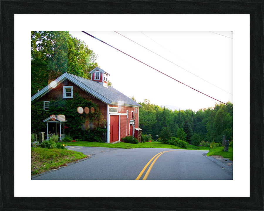 Red Barn House NH Picture Frame print