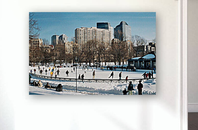 Ice Skating Frog Pond Boston Common by Edward Levenson