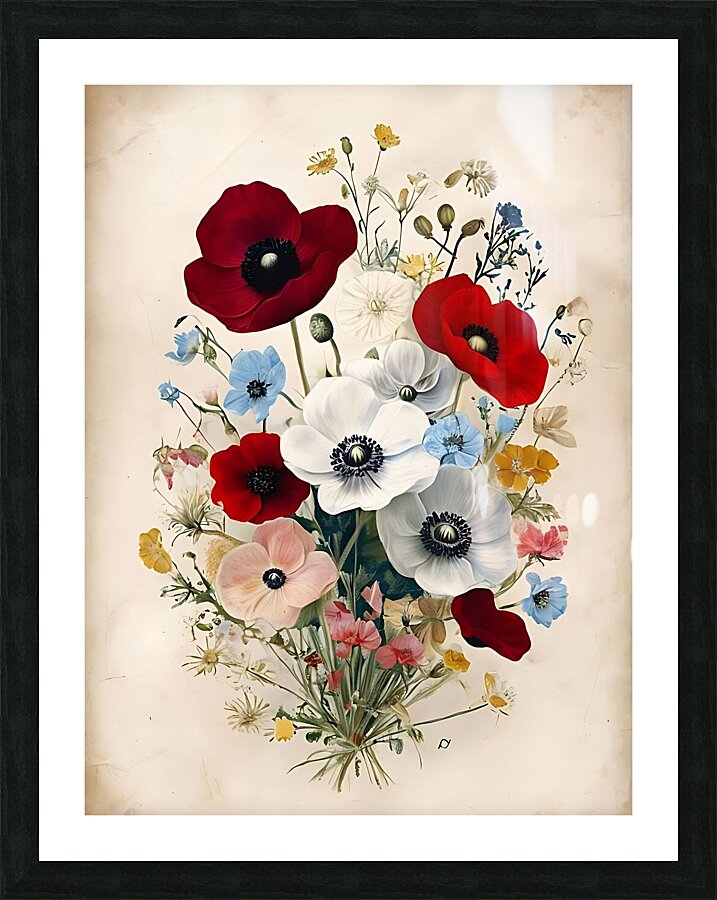  Botanical Flower Bouquet Picture Frame print