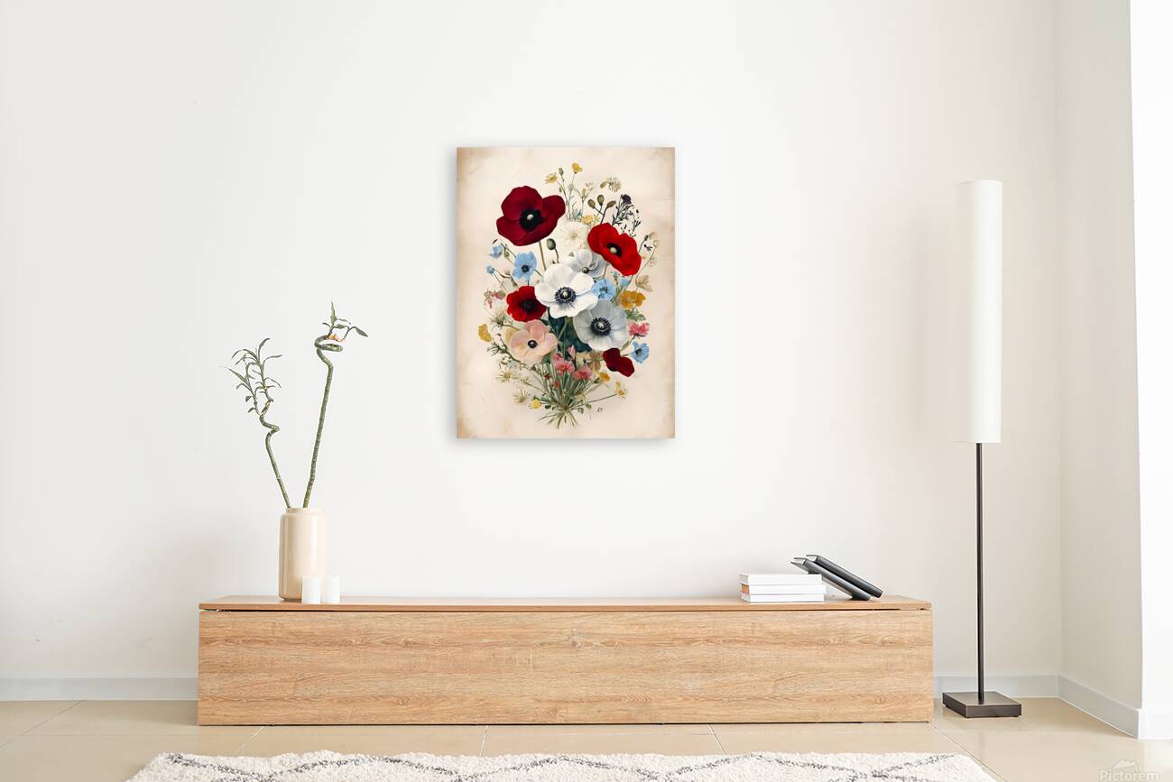  Botanical Flower Bouquet Reproduction