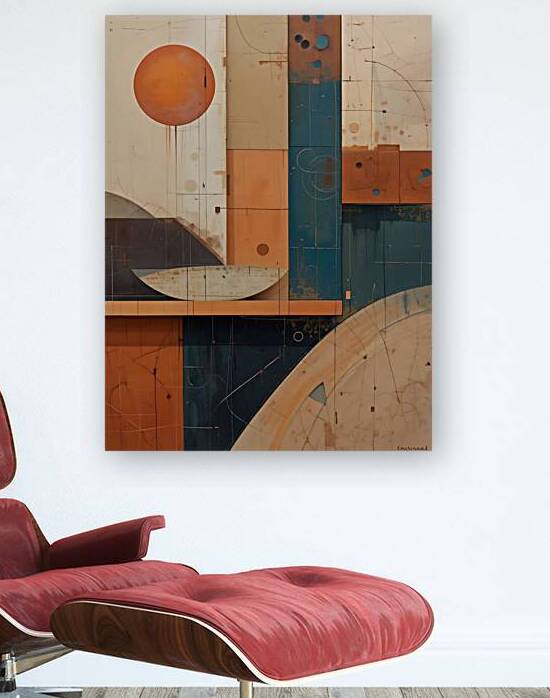  Terracotta Blue Minimalist Art by Chic Art