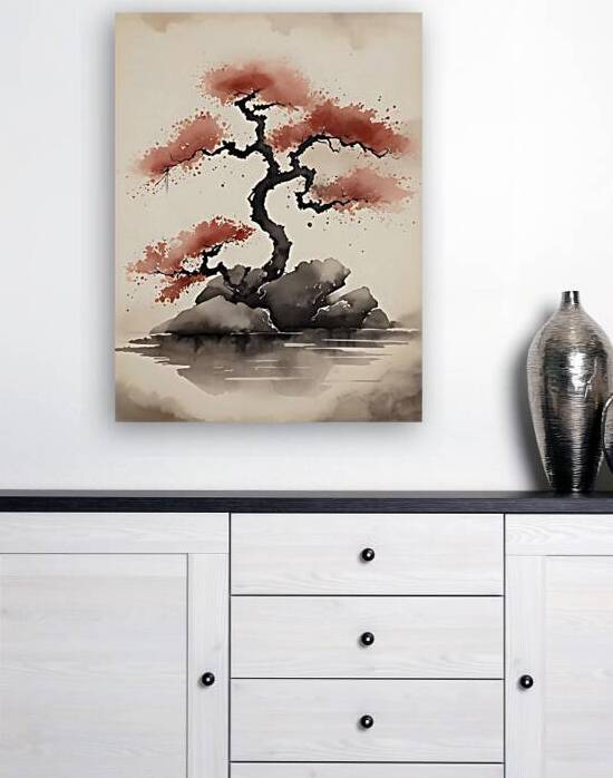 Japanese Bonsai Tree Wall Art  by Chic Art