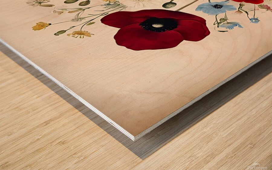  Botanical Flower Bouquet Wood print