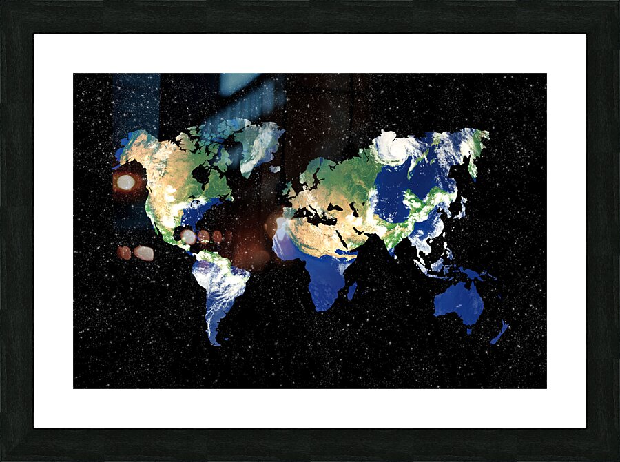 Earth World map Picture Frame print