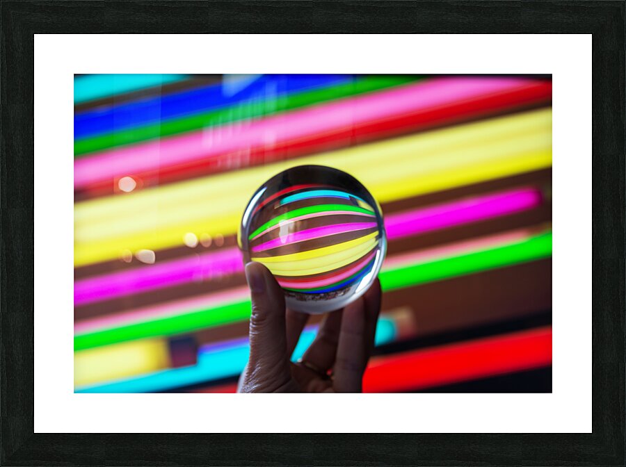 Crystal ball and neons Picture Frame print