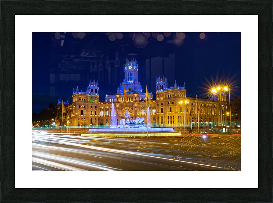 Madrid city hall at night Picture Frame print