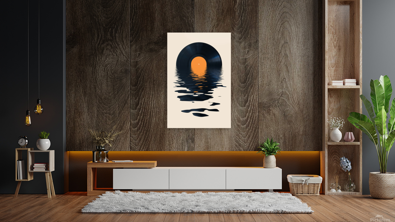 Vinyl record sunset Reproduction