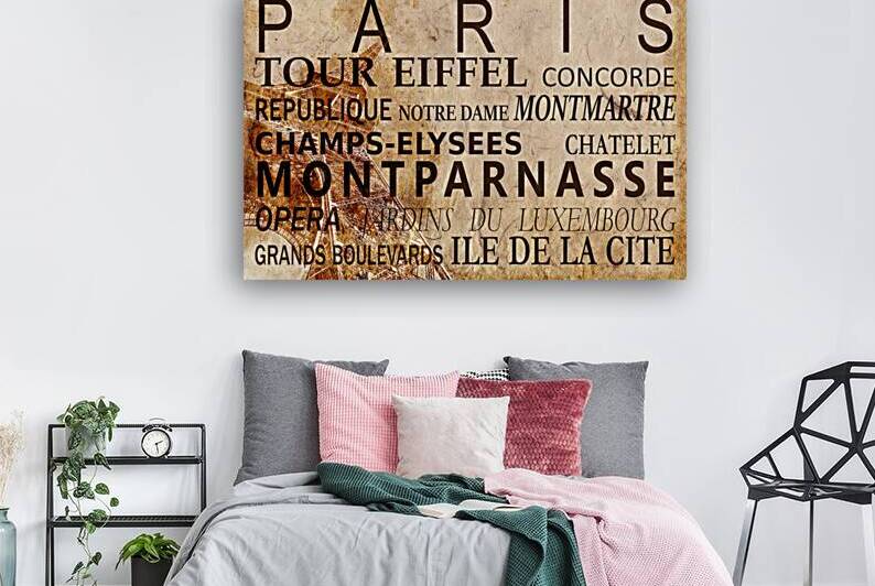 Paris landmarks vintage poster by DELPHIMAGES