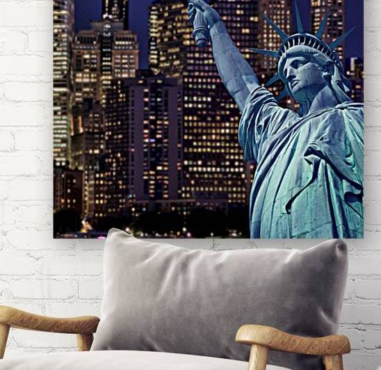 Statue of Liberty New York at night by DELPHIMAGES