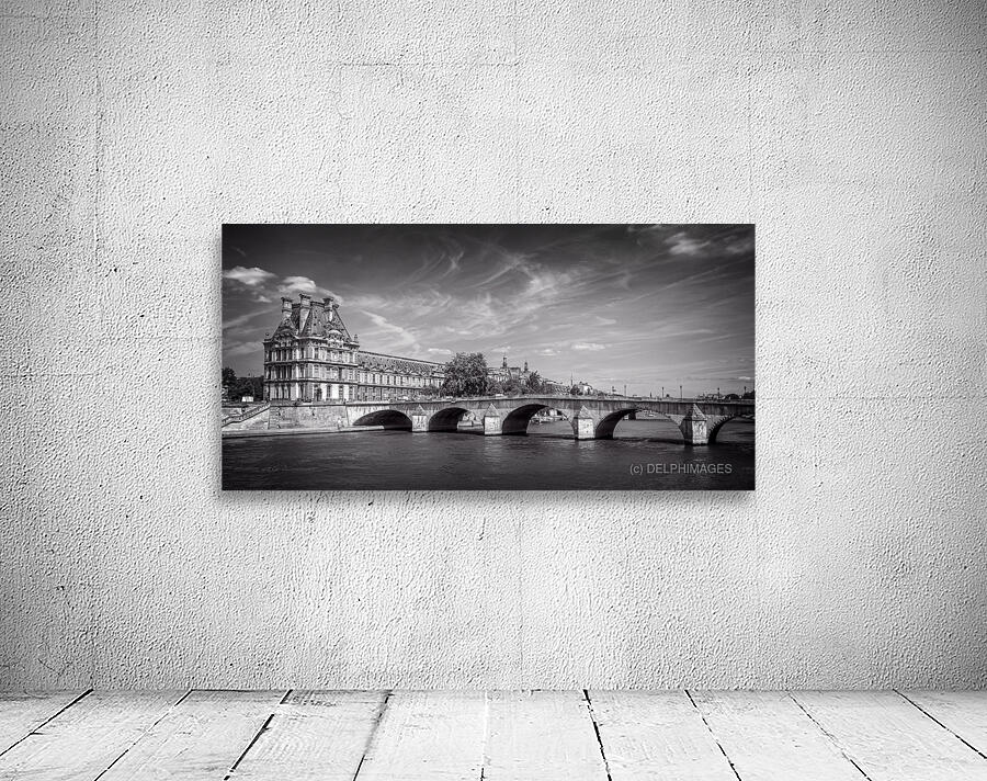 Panorama of the Louvre and the Seine river by DELPHIMAGES Wall Art