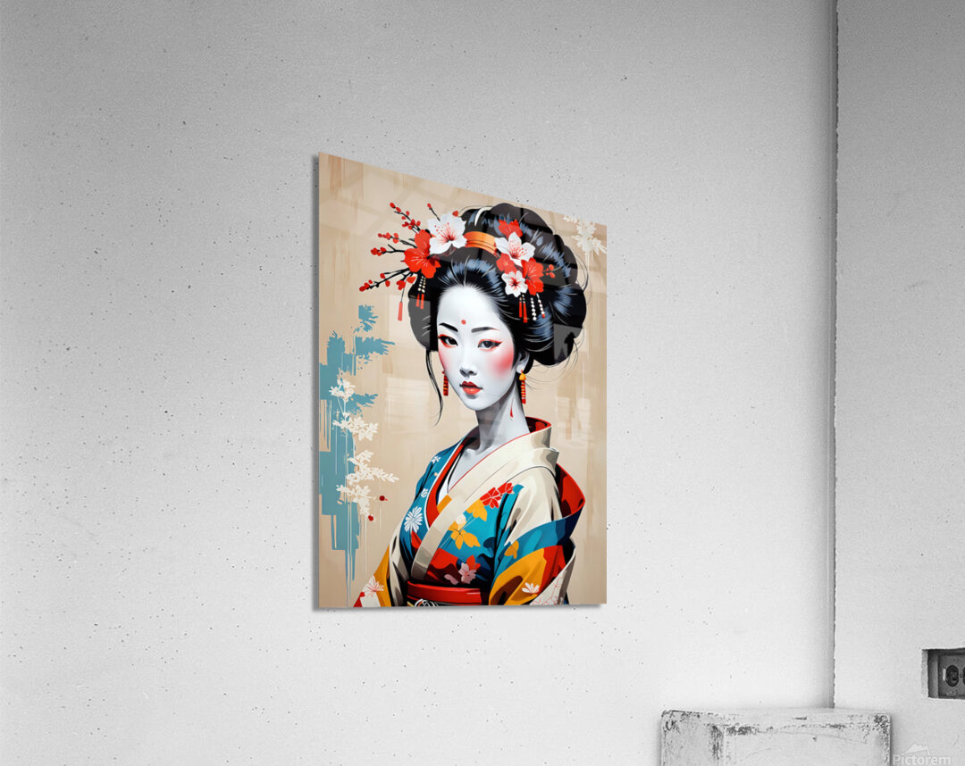 Traditional Japanese Woman Portrait 3 by Dekel Bar Wall Art