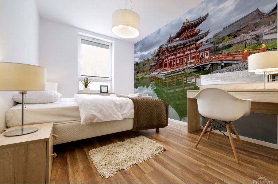 Reflected Temple Mural print