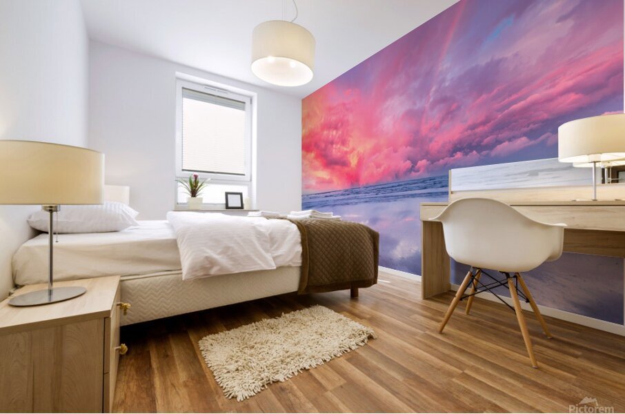 Pinkish Sunset Mural print
